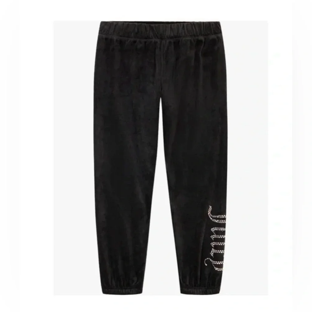 Juicy Couture velour track pants rhinestone logo elastic waistband. Size S
